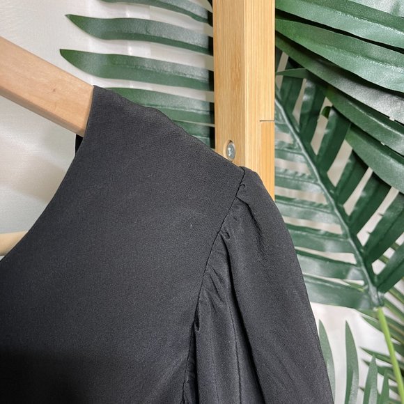 Gorman Black Draped Jacket Size M Short Sleeve Gathered Open Evening Womens - Picture 8 of 10